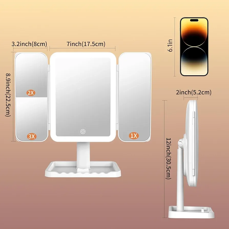 Trifold Makeup Vanity Mirror 1